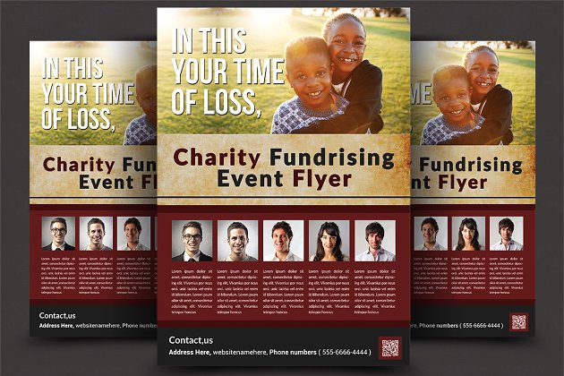 慈善基金传单模板 Charity Fundrising Flyer Templates