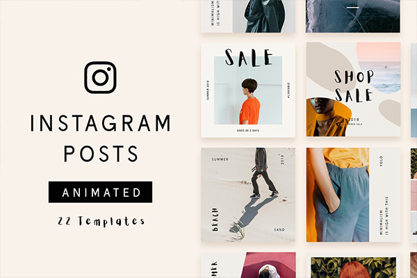 22个时尚高端简约的Instagram社交媒体banner设计模板