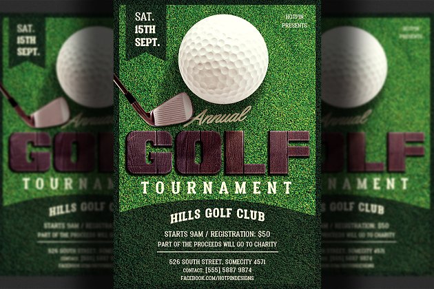高尔夫海报设计模板 Golf Tournament Flyer Template