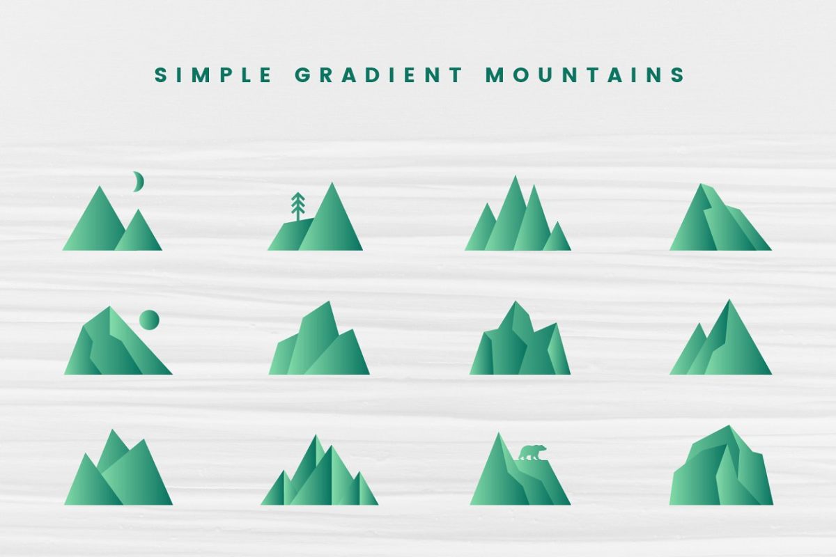 简单的山图形 Simple Gradient Mountains