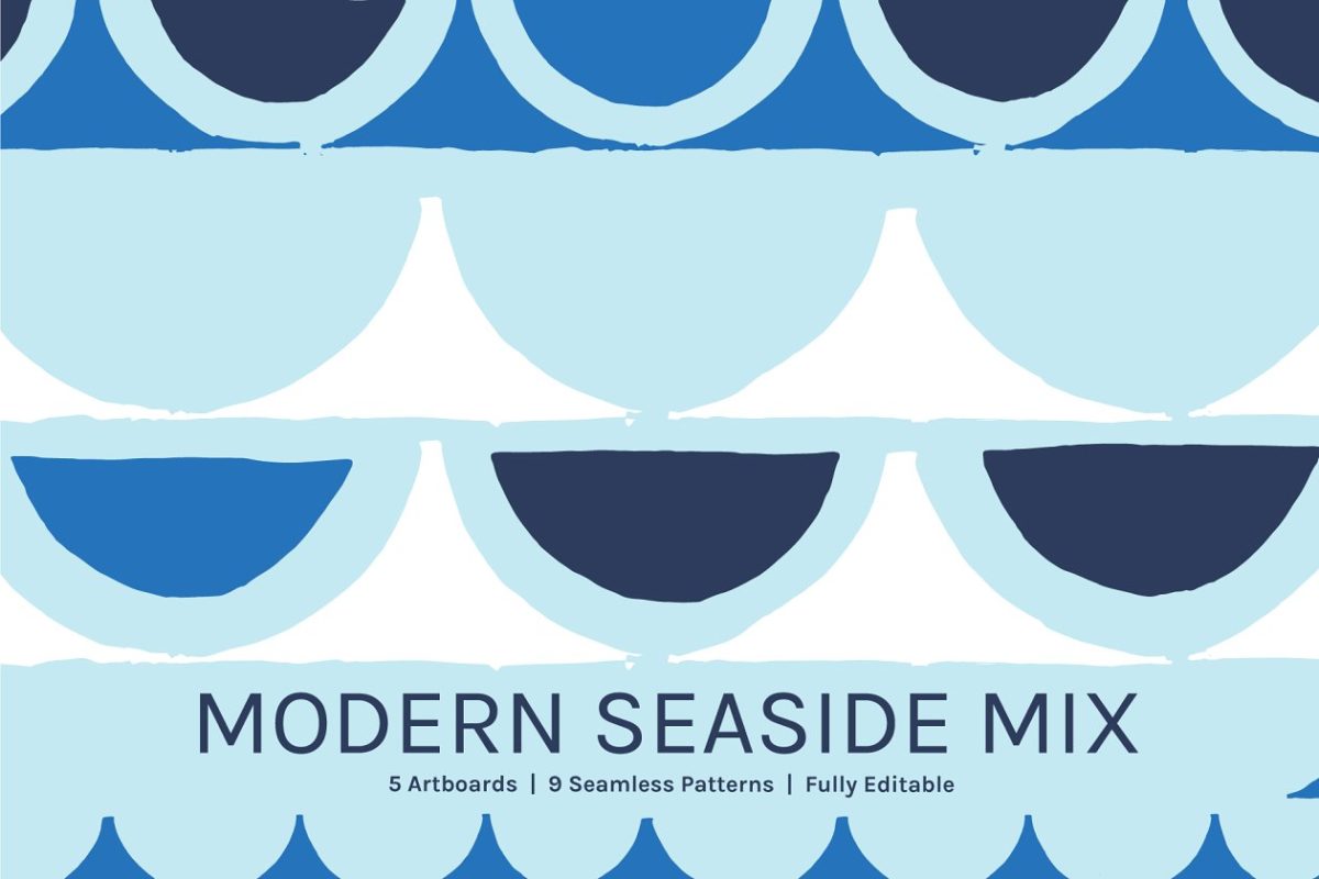 现代几何设计图案 Modern Seaside | Designs + Patterns