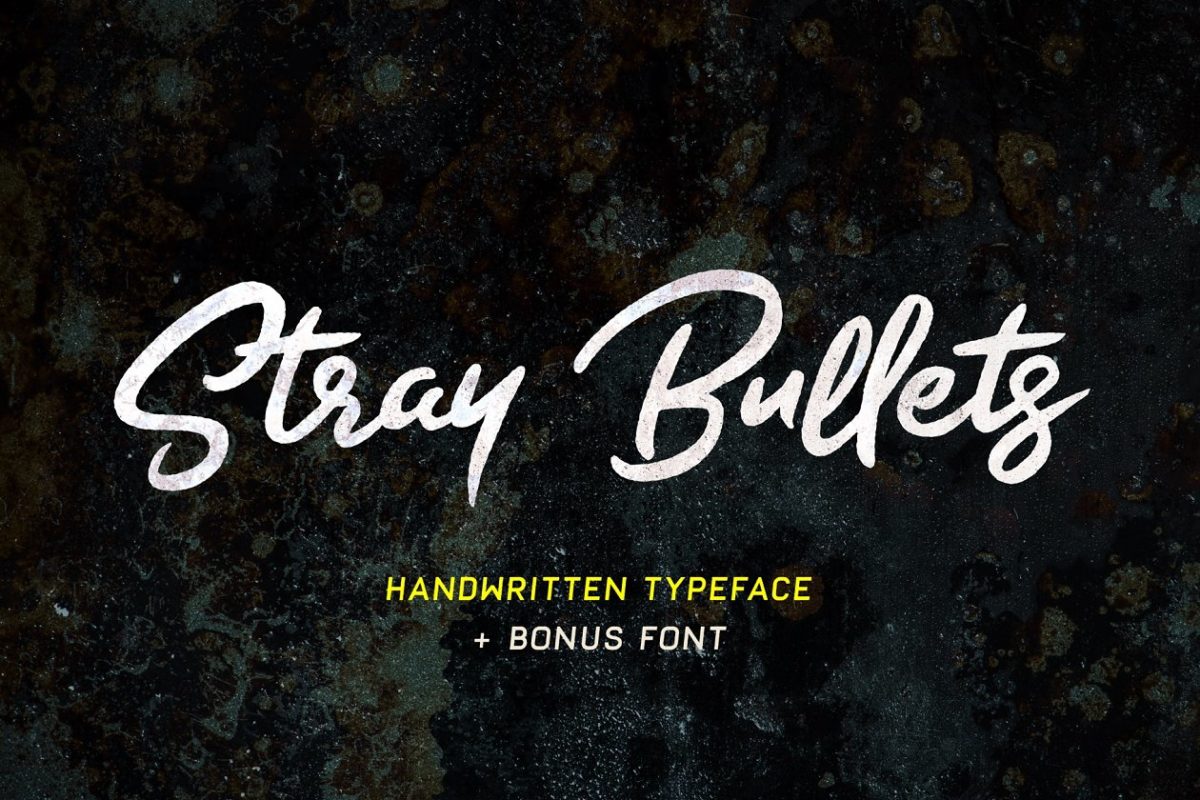 手写签名笔刷字体 Stray Bullets – Signature brush font