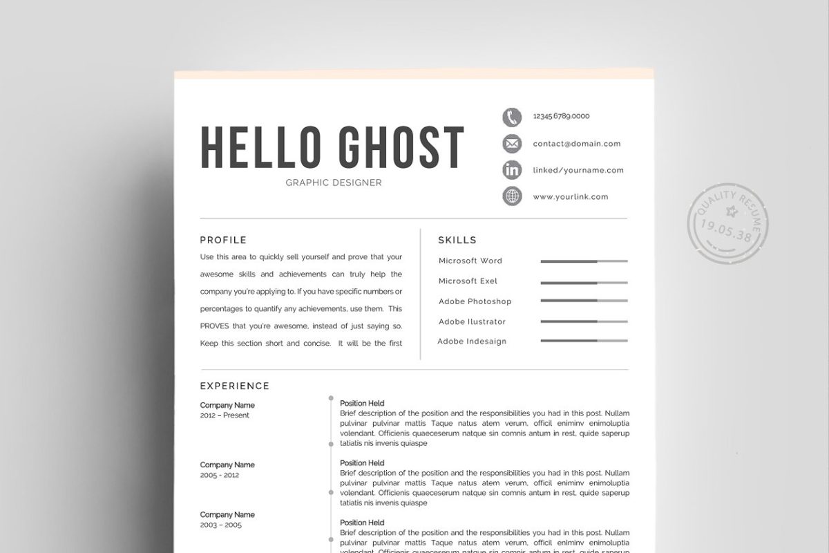 创意简历模板 Creative Resume Template | 4 Pages