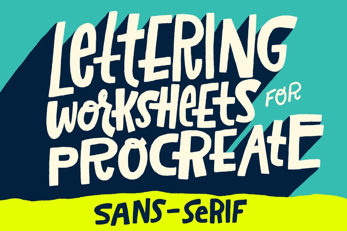 无衬线投影字体 Sans-Serif Lettering Worksheet