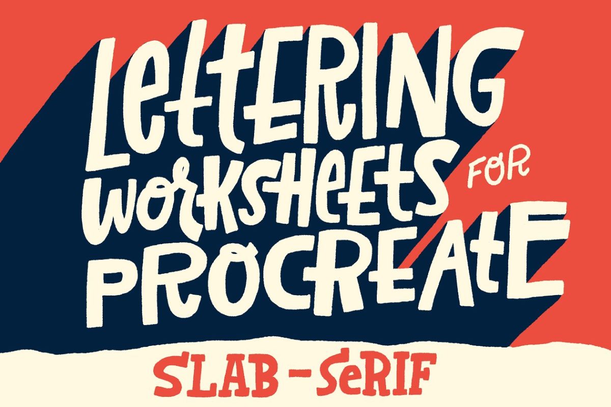 手写图层样式字体 Slab-Serif Lettering Worksheet