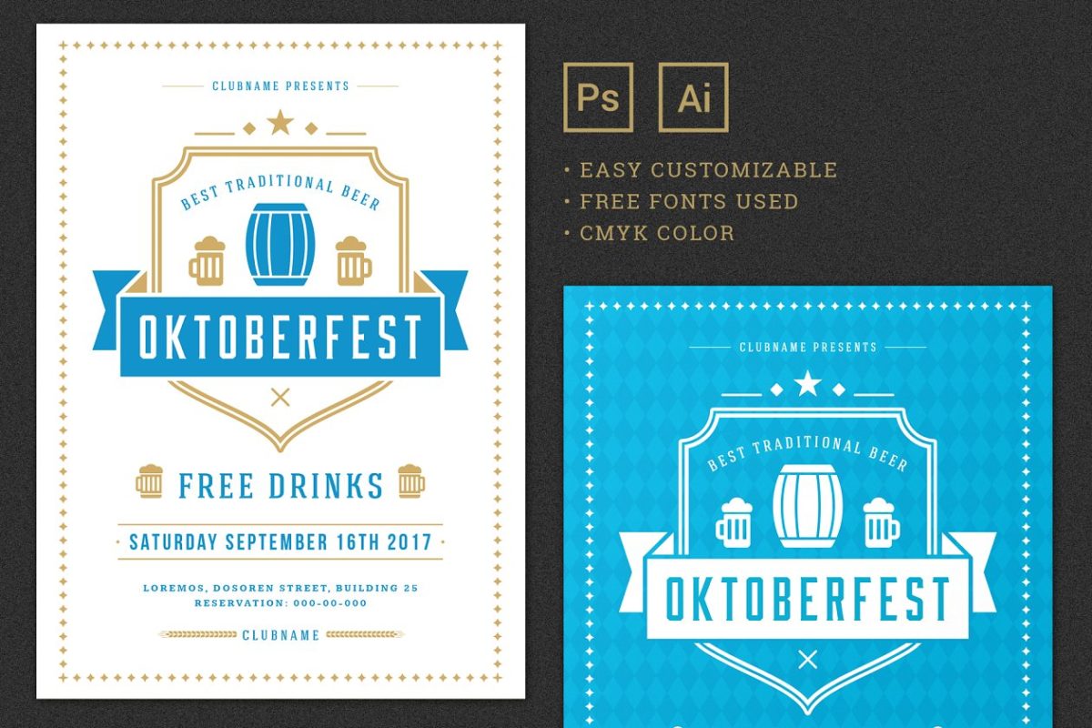啤酒节宣传单模板 Oktoberfest Flyer Template