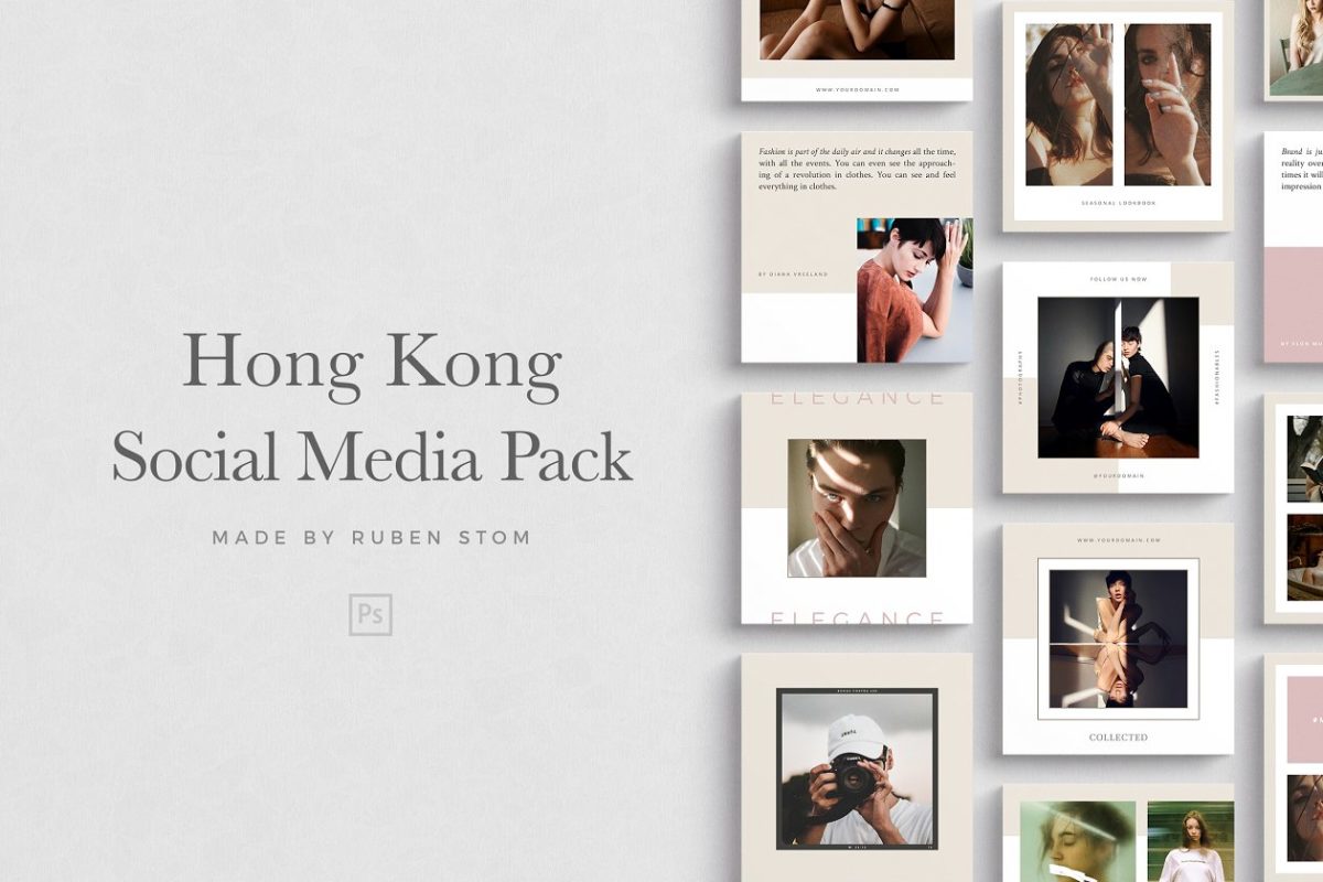 香港社交图片设计媒体包 Hong Kong Social Media Pack