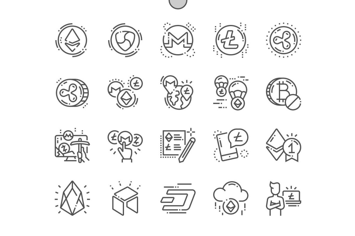 虚拟币图标素材 Altcoin Line Icons