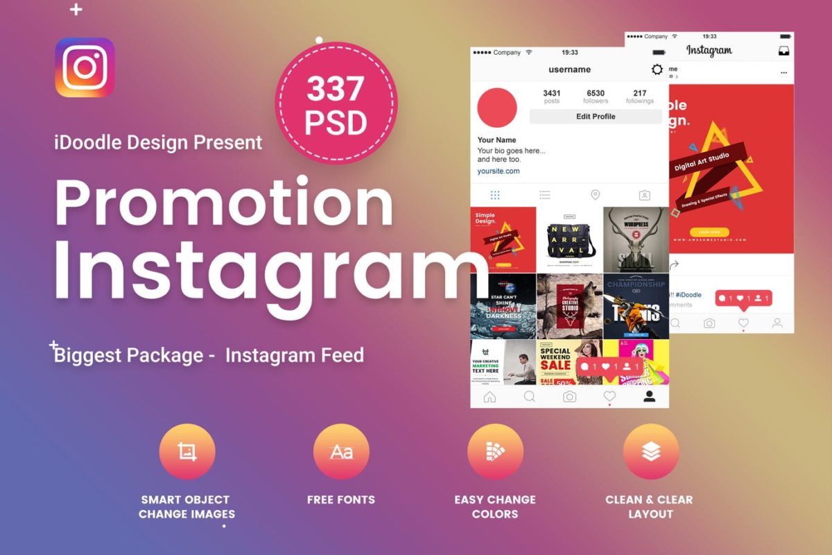 337个高品质的时尚Instagram社交媒体banner设计模板