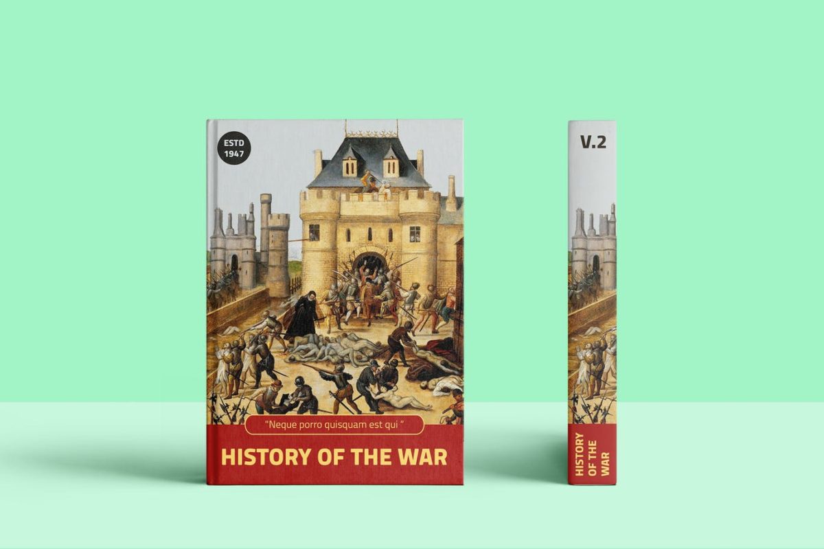 历史和战争硬封面书书籍装帧VI样机展示模型mokcups