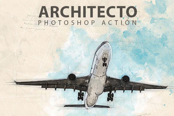 建筑绘图效果的PS动作下载 Architecto Photoshop Action [atn]