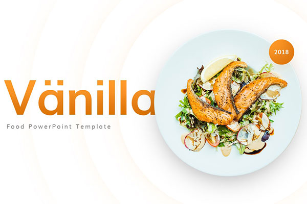 Vanilla Food and Culinary PowerPoint Template烹饪、食品、餐厅主题的幻灯片模板下载[pptx]