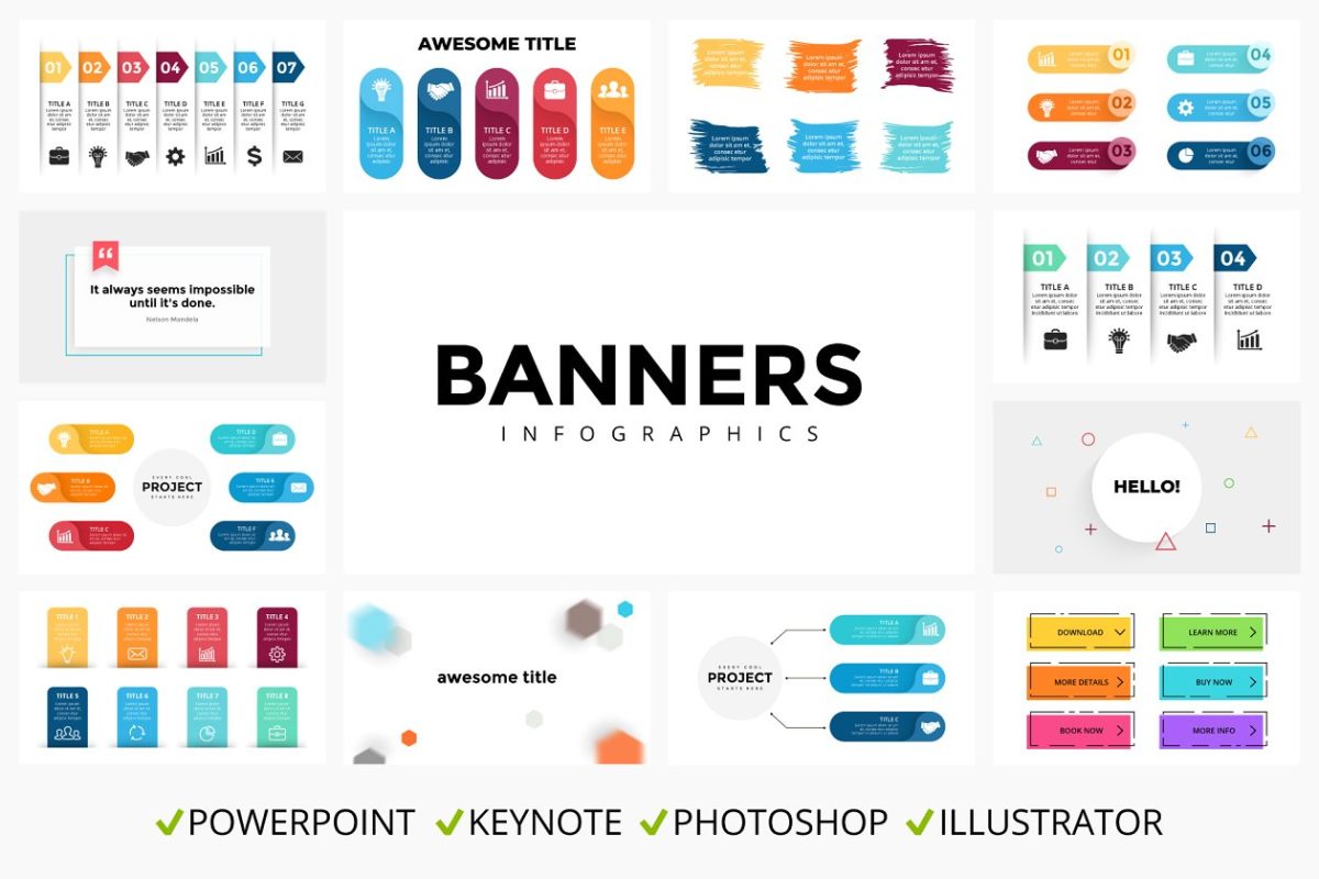 PPT信息图表 Banners. Infographic templates.
