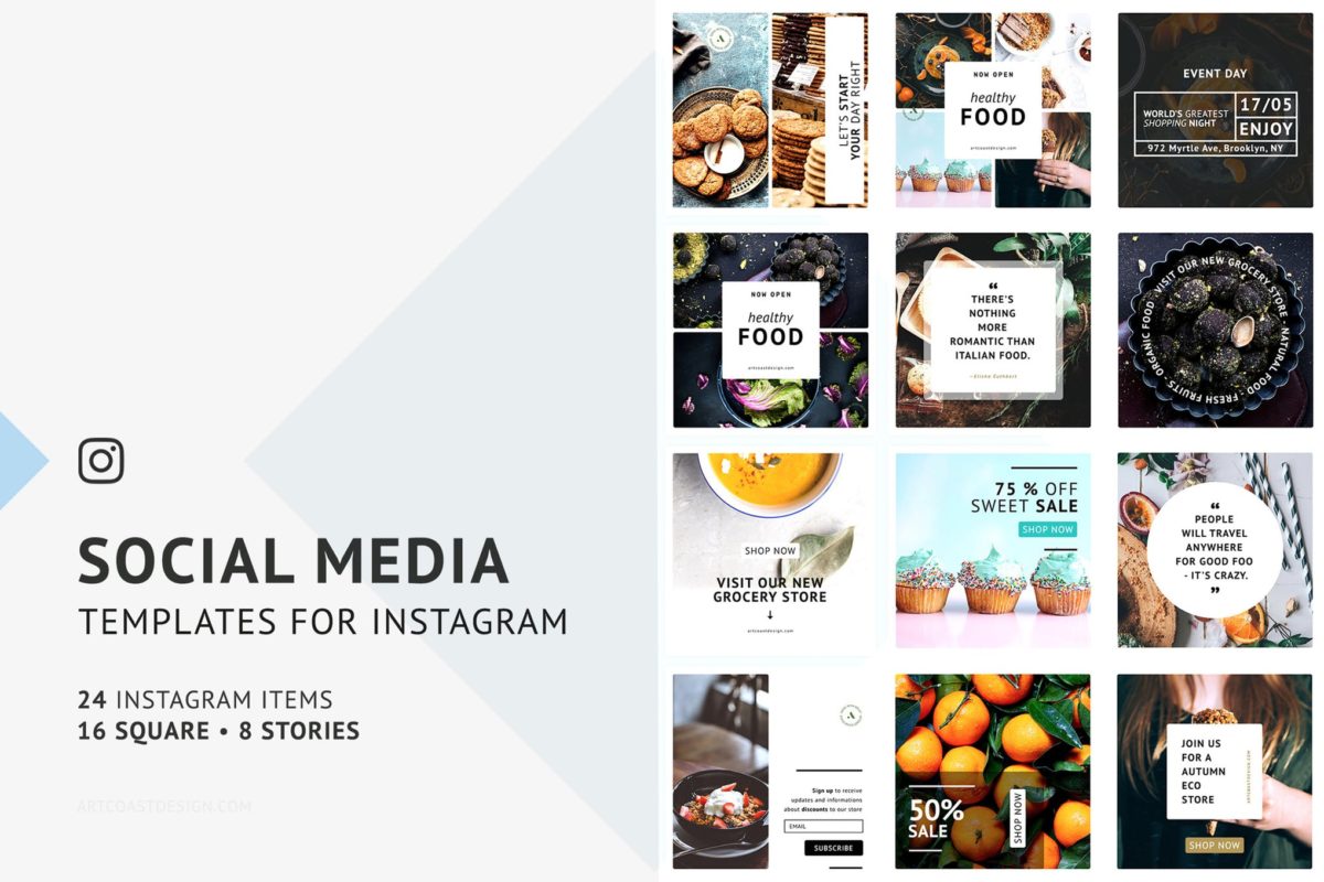 Instagram | 24个易于编辑高分辨率时尚食物餐饮故事饮食文化