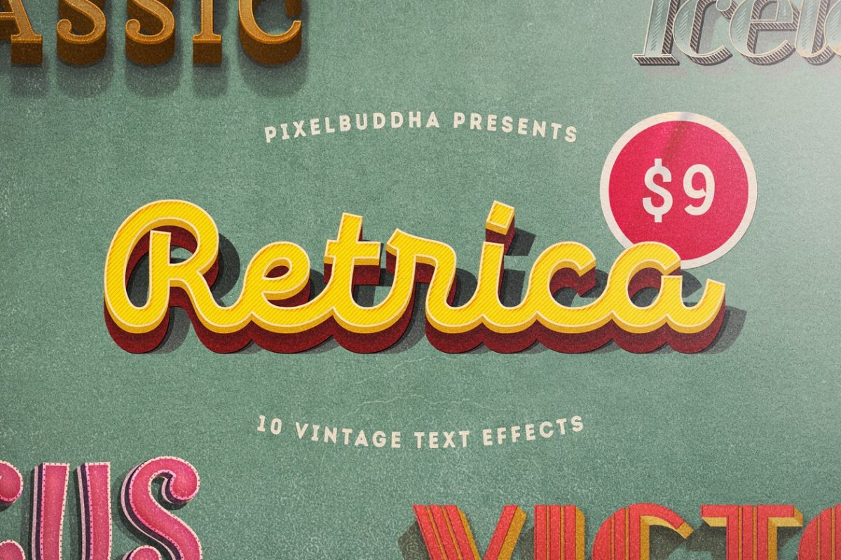 复古文本效果包 Retrica: Vintage Text Effects Pack
