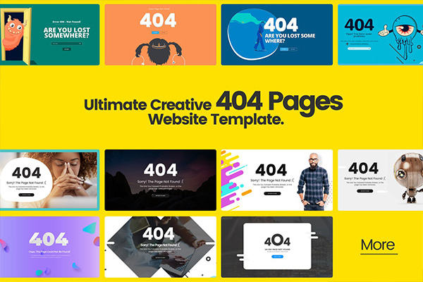 时尚创意高端可爱404页面banner着陆页网站设计模板（PSD）
