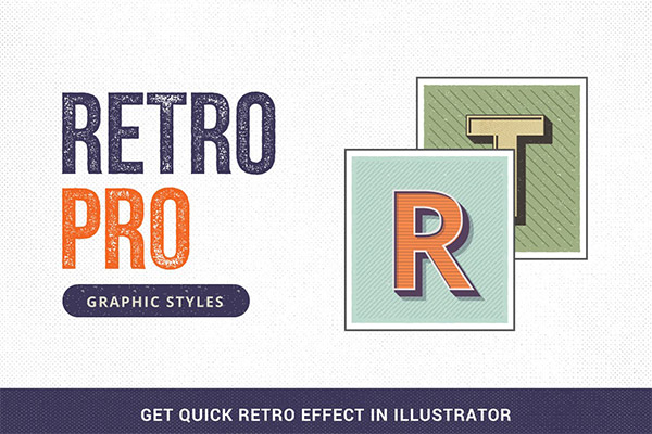 时尚复古风格的RetroPro-Illustrator图形样式