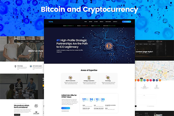 比特币和加密货币登陆页面banner设计模板