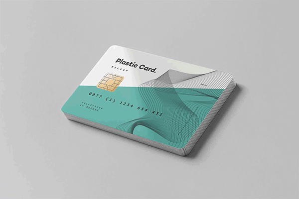 塑料材质的卡片银行卡会员卡芯片卡名片VIP卡VI样机展示模型mockups