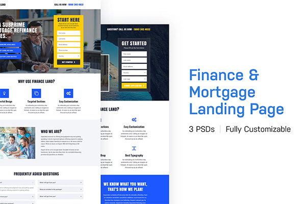 适合房地产金融和抵押银行贷款着陆页banner网站设计模板