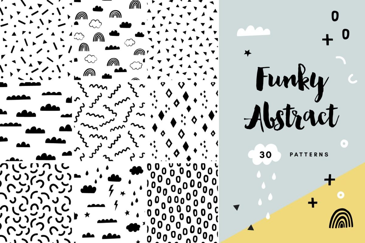 30款时尚抽象无缝图案 30 Trendy Abstract Seamless Patterns