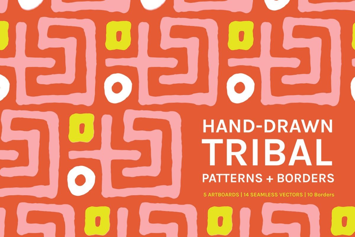 抽象部落背景纹理 Abstract Tribal | Boards + Patterns