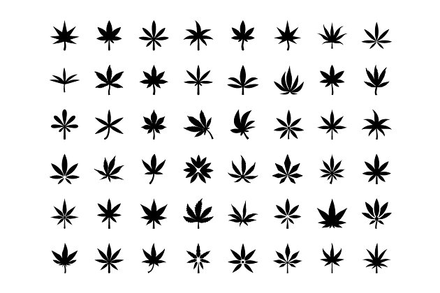 树叶矢量图标 48 Marijuana Leaf Vector Icons