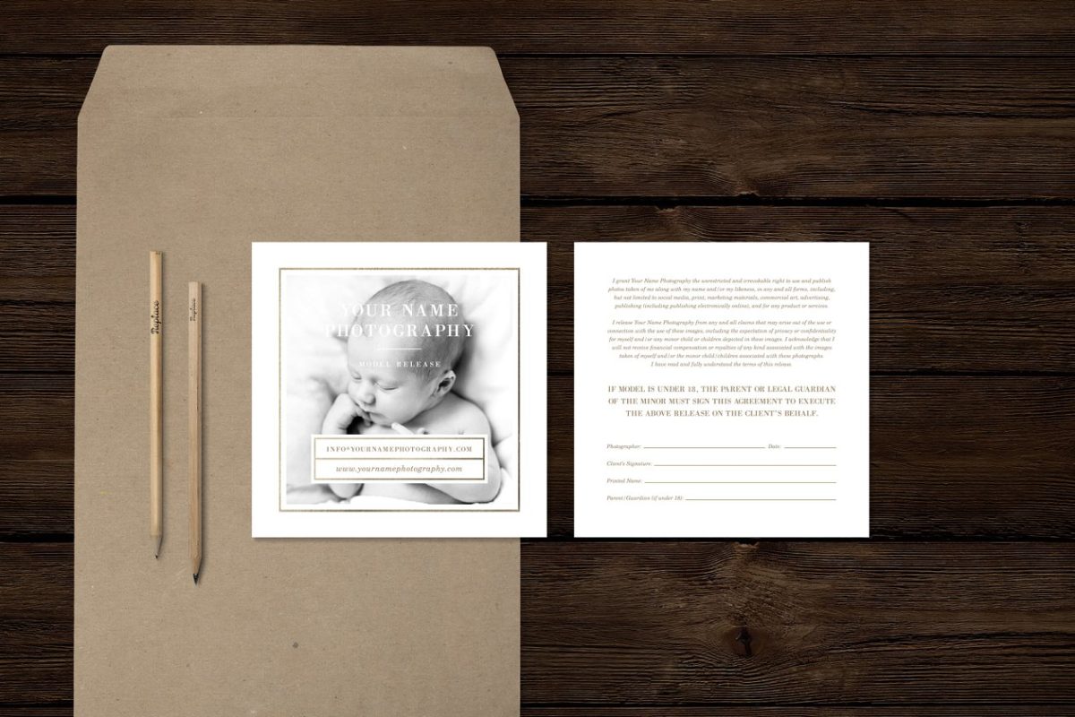 新生儿纪念卡片模板 Newborn Photographer Model Release