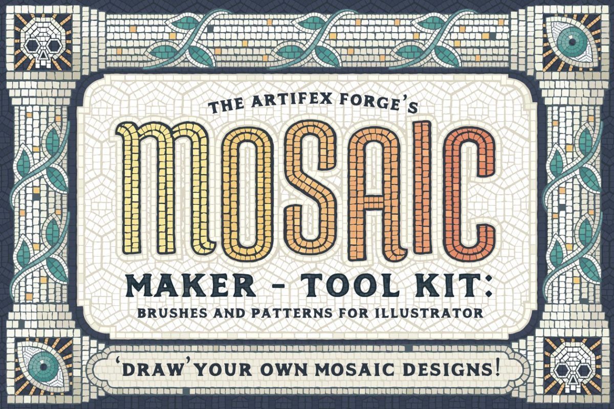 经典马赛克笔刷特效 Mosaic Maker – Brushes & Patterns