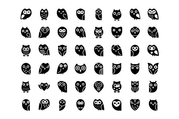 猫头鹰图标素材 48 Owl Vector Icons