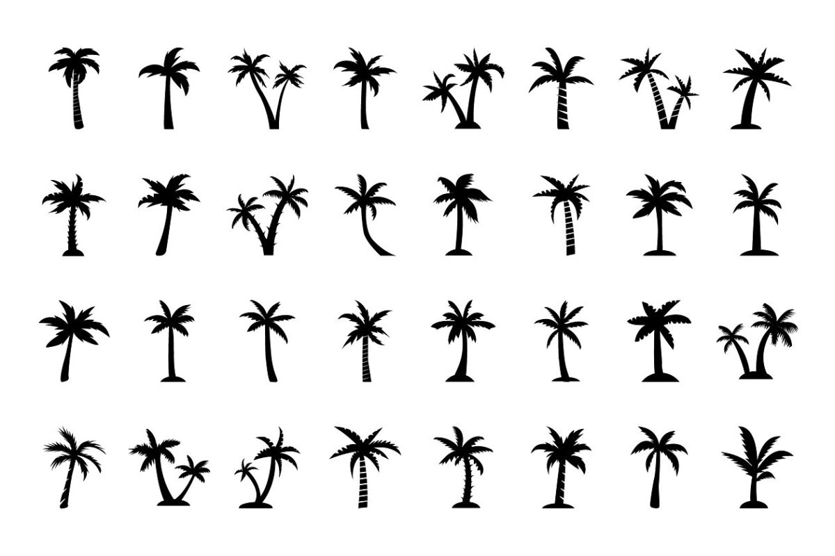 椰树图形素材 96 Palm Tree Vector Icons