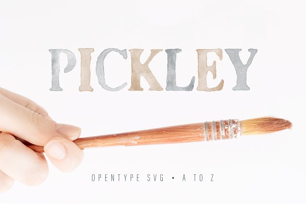 水彩矢量字体设计 Pickley – Watercolor opentype SVG