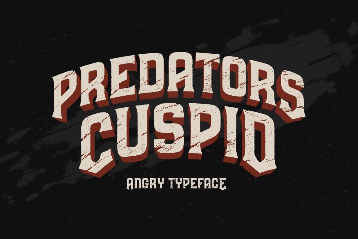 复古字体设计 Predators Cuspid font