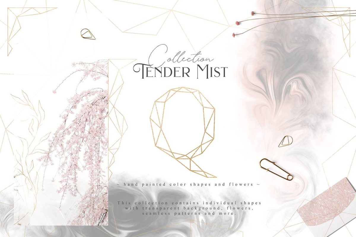 优雅的薄雾图形集 Tender Mist Collection Pro