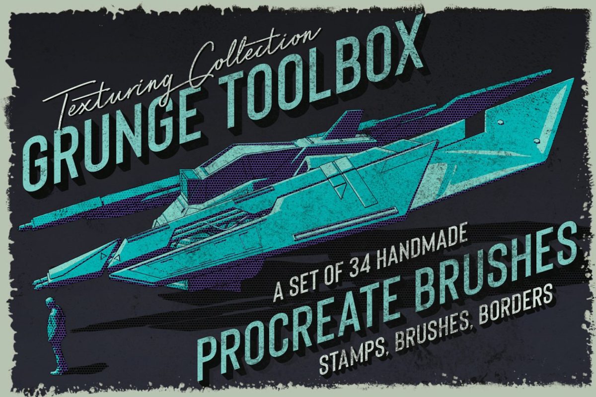 iPad 素描渲染笔刷纹理 Grunge Toolbox Procreate Brushes