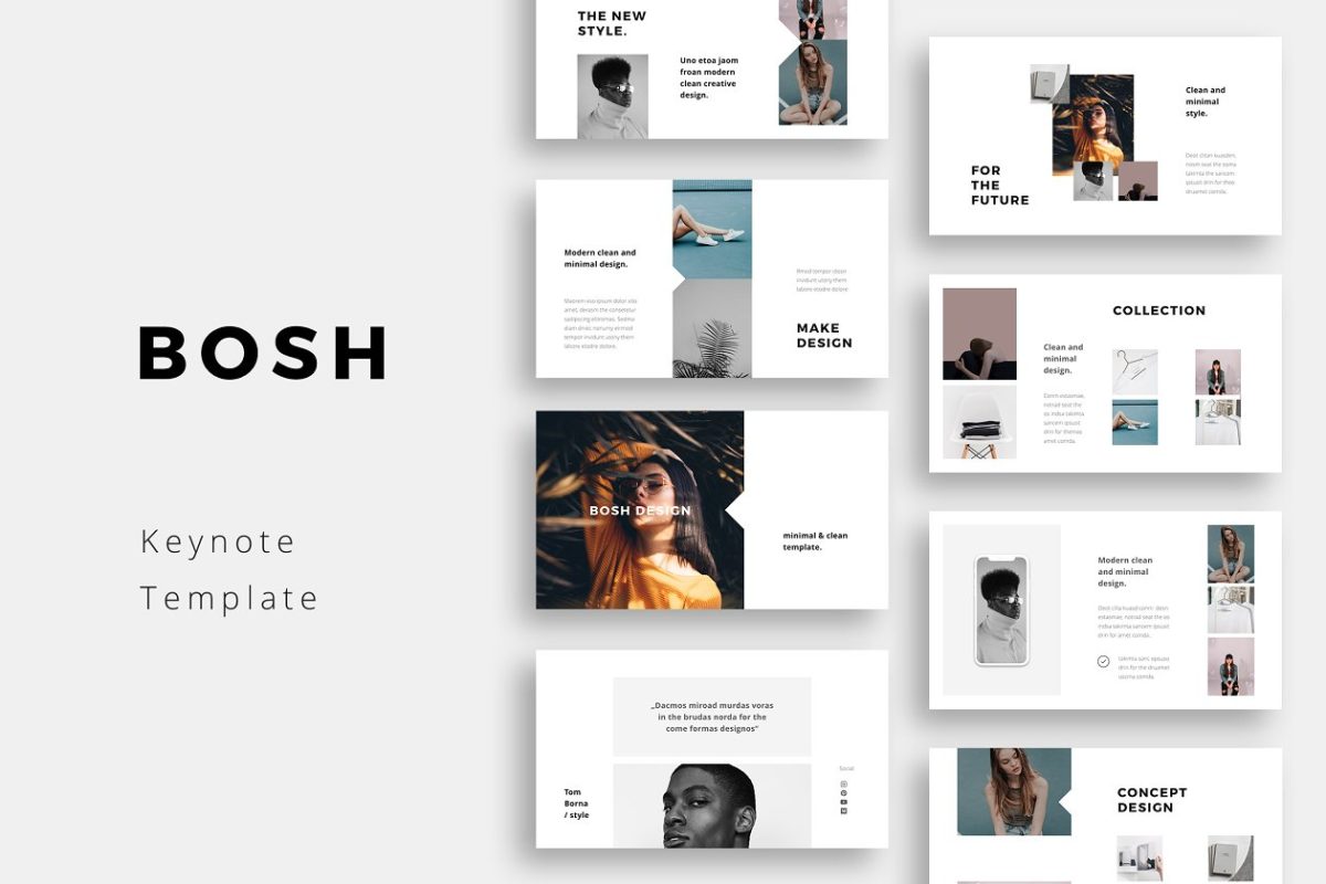 时尚ppt素材模板下载 BOSH – Keynote Template