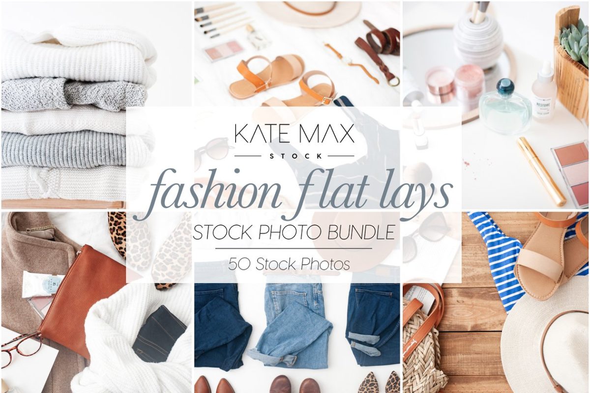 时尚服饰主题贴图样机 Fashion Flat Lays Photo Stock Bundle