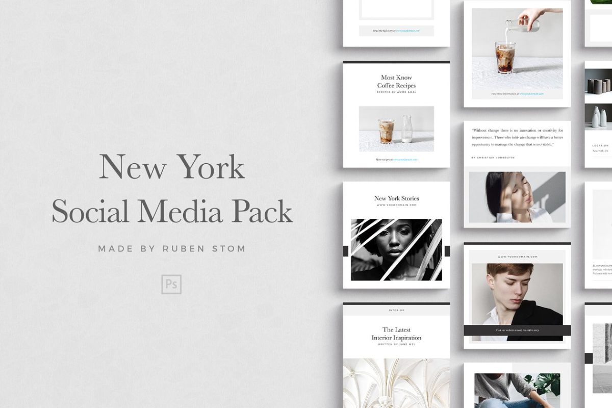 纽约社交图片广告模板 New York Social Media Pack