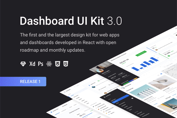 全功能响应式网页后台仪表盘 Dashboard Ui Kits 3.0 套装下载 [Sketch,PSD,XD]