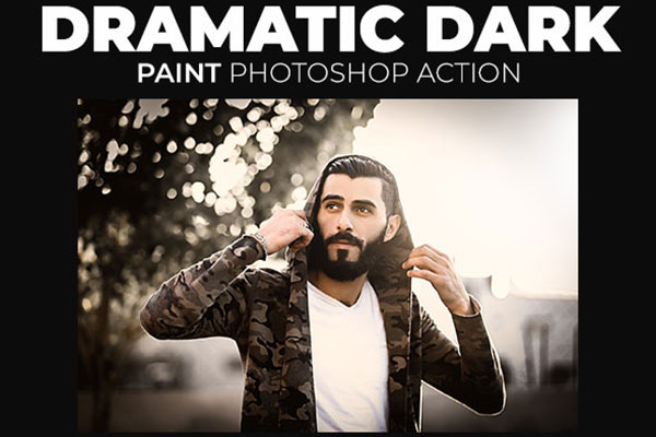 戏剧性图片黑色处理的PS动作下载 Dramatic Dark Paint Photoshop Action [atn]