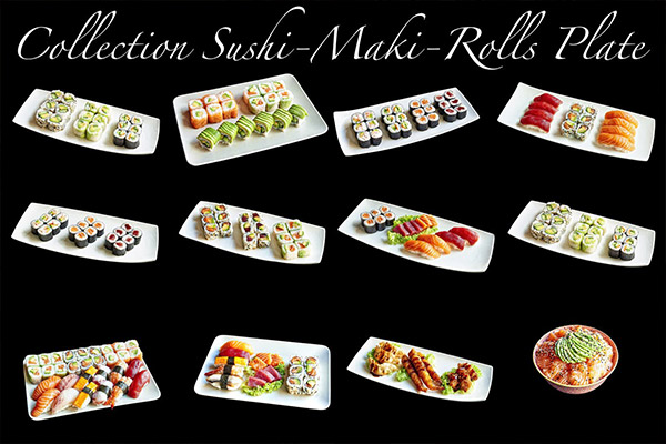 高品质的日本料理寿司VI样机展示模型mockups