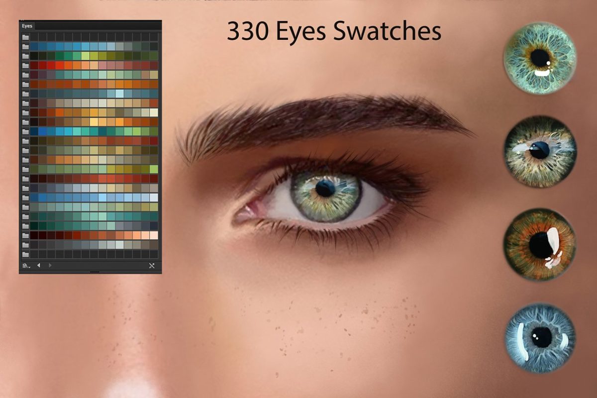 眼睛AI眼影色盘 Eyes Ai Swatches for DigitalPainting