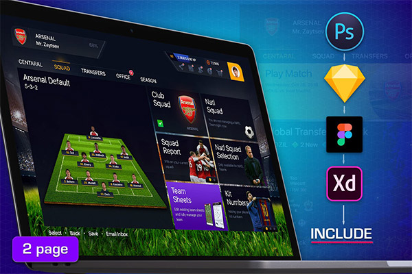 足球经理人游戏管理Dashboard仪表盘界面