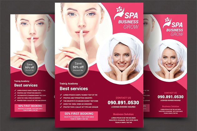 SPA美容宣传单模板 SPA Beauty Flyer Template