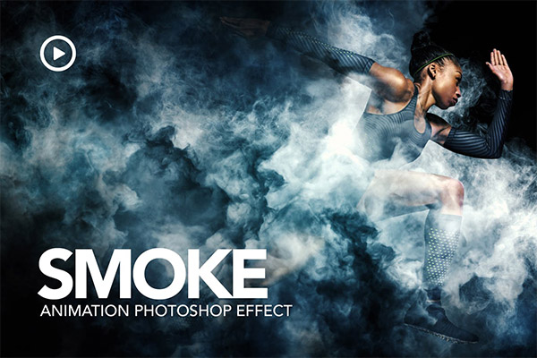 高品质的逼真烟雾动画photoshop动作预设