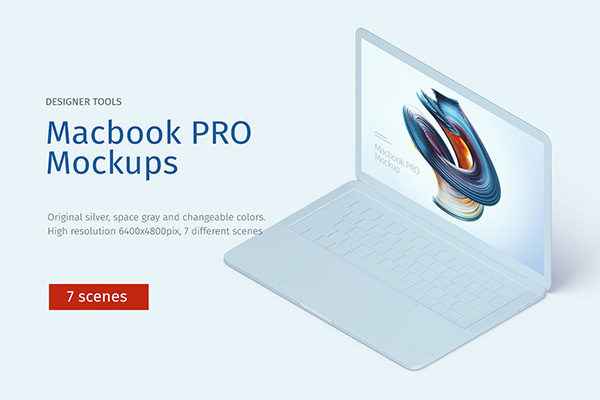新款苹果笔记本电脑MacBook Pro展示样机下载 Macbook PRO creative mockup [psd]