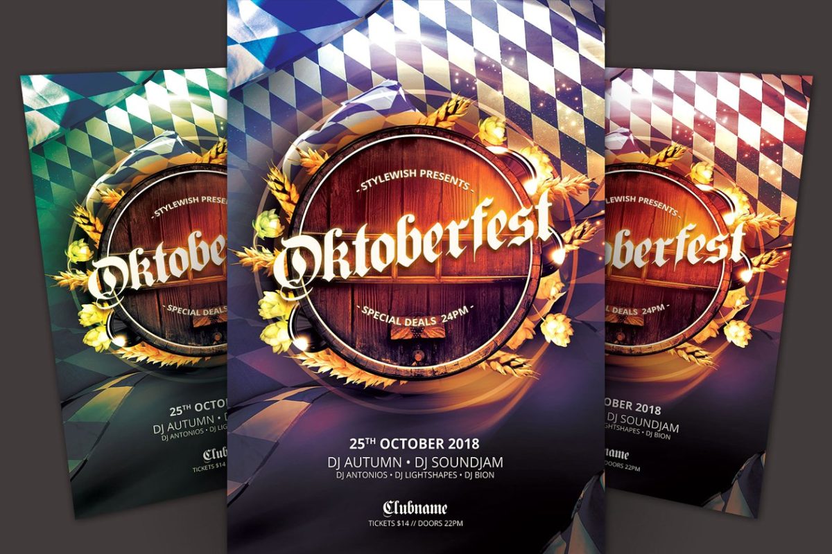 啤酒节传单模板 Oktoberfest Flyer Template