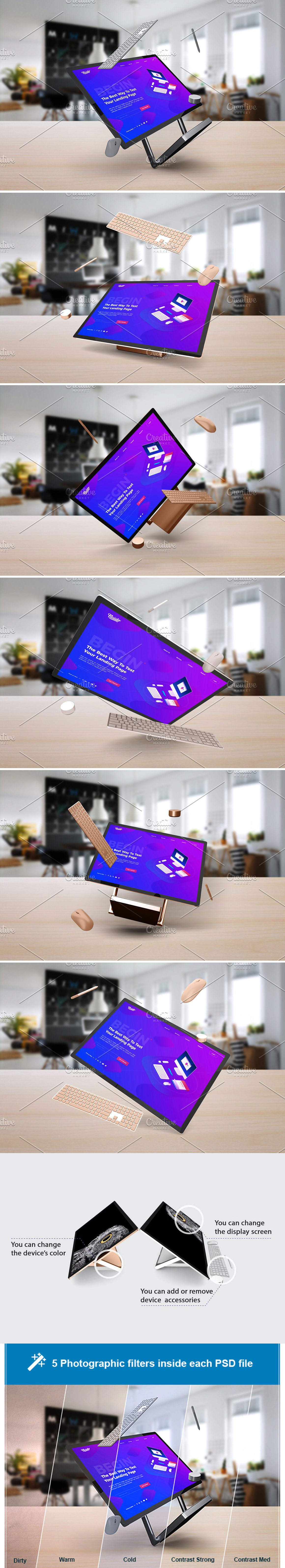 Surface Studio 创意设计展示模型样机 [PSD]