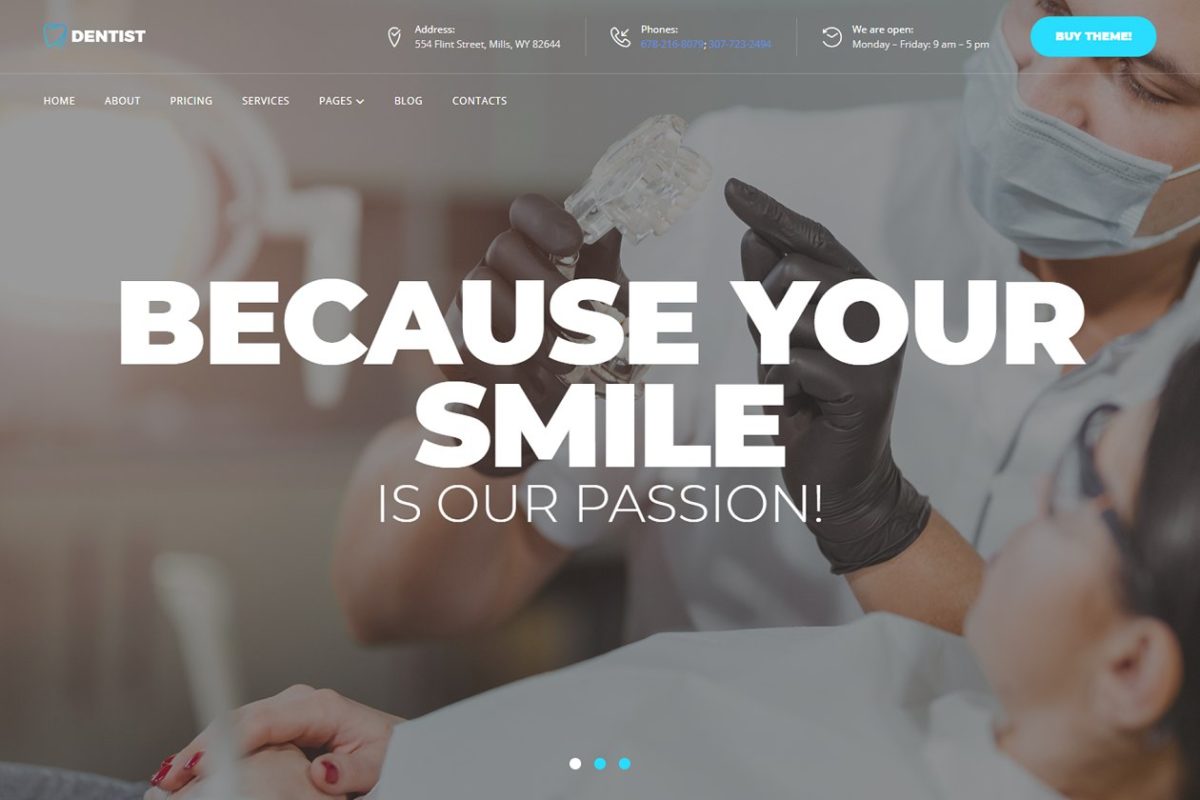 医疗相关的博客主题网站模板 TheDentist – Dental WordPress Theme