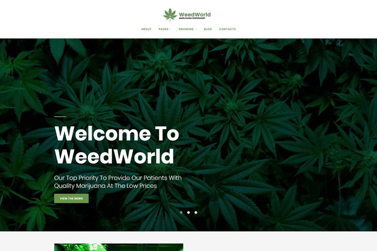 医用药房主题网站模板 Medical Marijuana Dispensary Theme